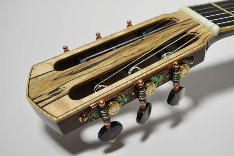 Like the back, the headstock is four pieces