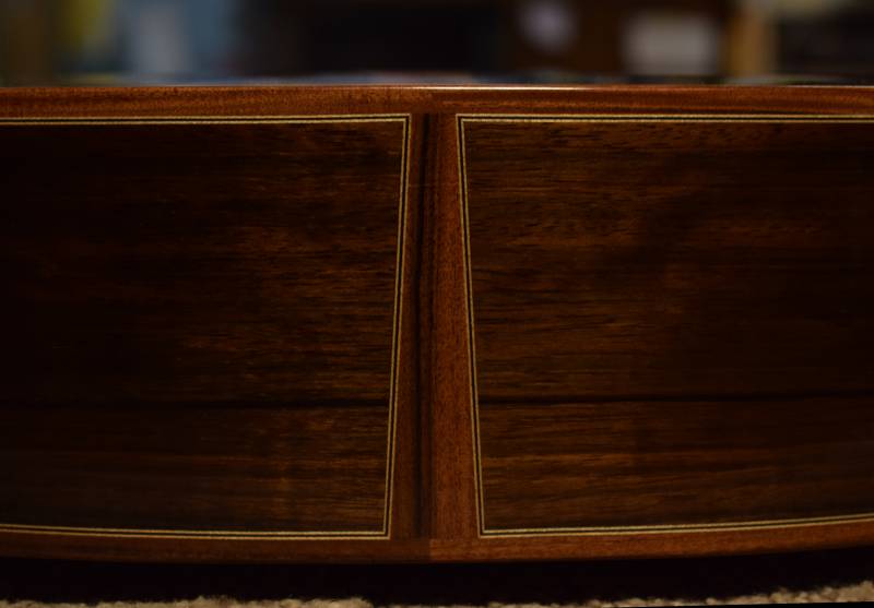 Trim Pau Ferro binding with a black white black purfling border